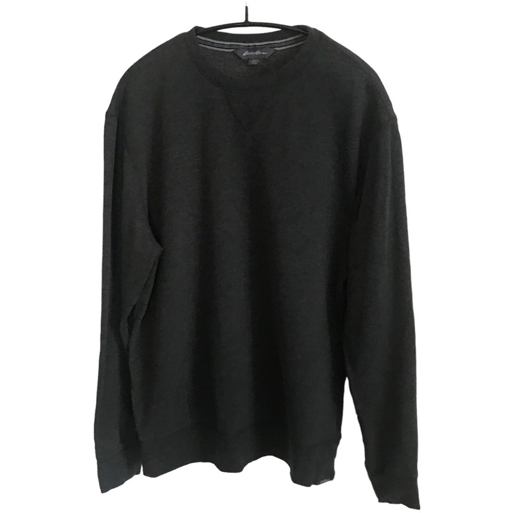 Eddie Bauer Men's Soft & Warm Crew Neck Fleece Sweatshirt (Gray S)